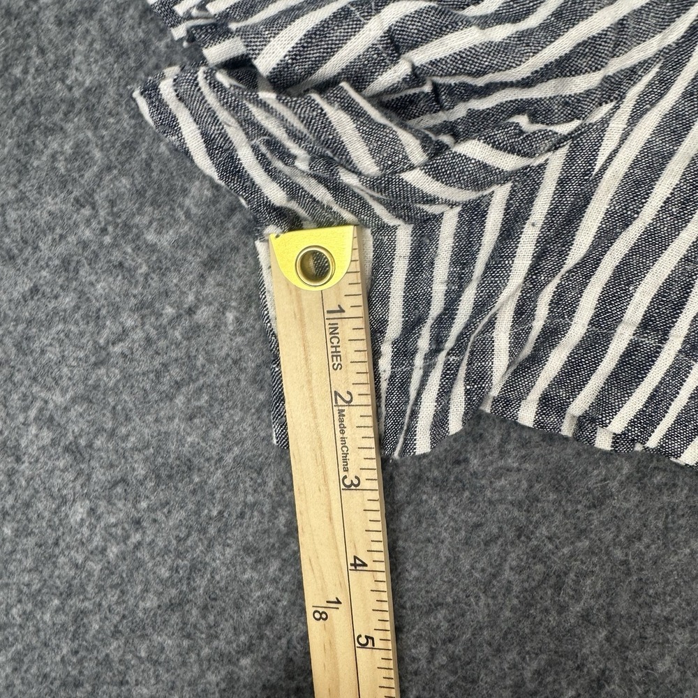 Caara Striped Shorts Blue White Linen Blend Pull On Women L Casual - Picture 7 of 7